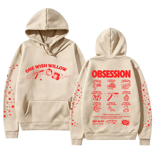 Cinegogue X Obsession One Wish Willow Hoodie Obsession Movie Merch Pullovers Casual Long Sleeve Sweatshirts Women Men Y2K Hoody